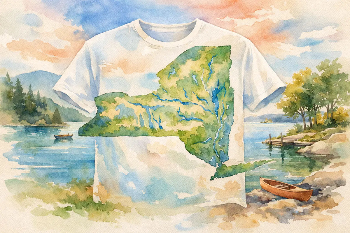 New York Lake Map Shirt for Lake People