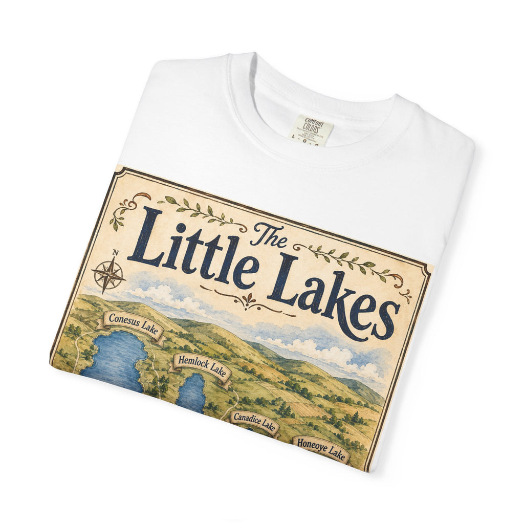 The Little Lakes Map T-Shirt — Vintage Lakes Region Graphic Tee