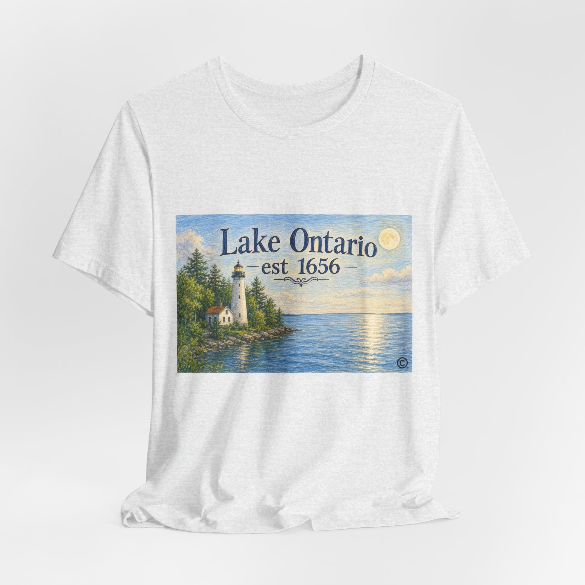 Lake Ontario Vintage Lighthouse Tee — "Lake Ontario est 1656" Graphic T-Shirt