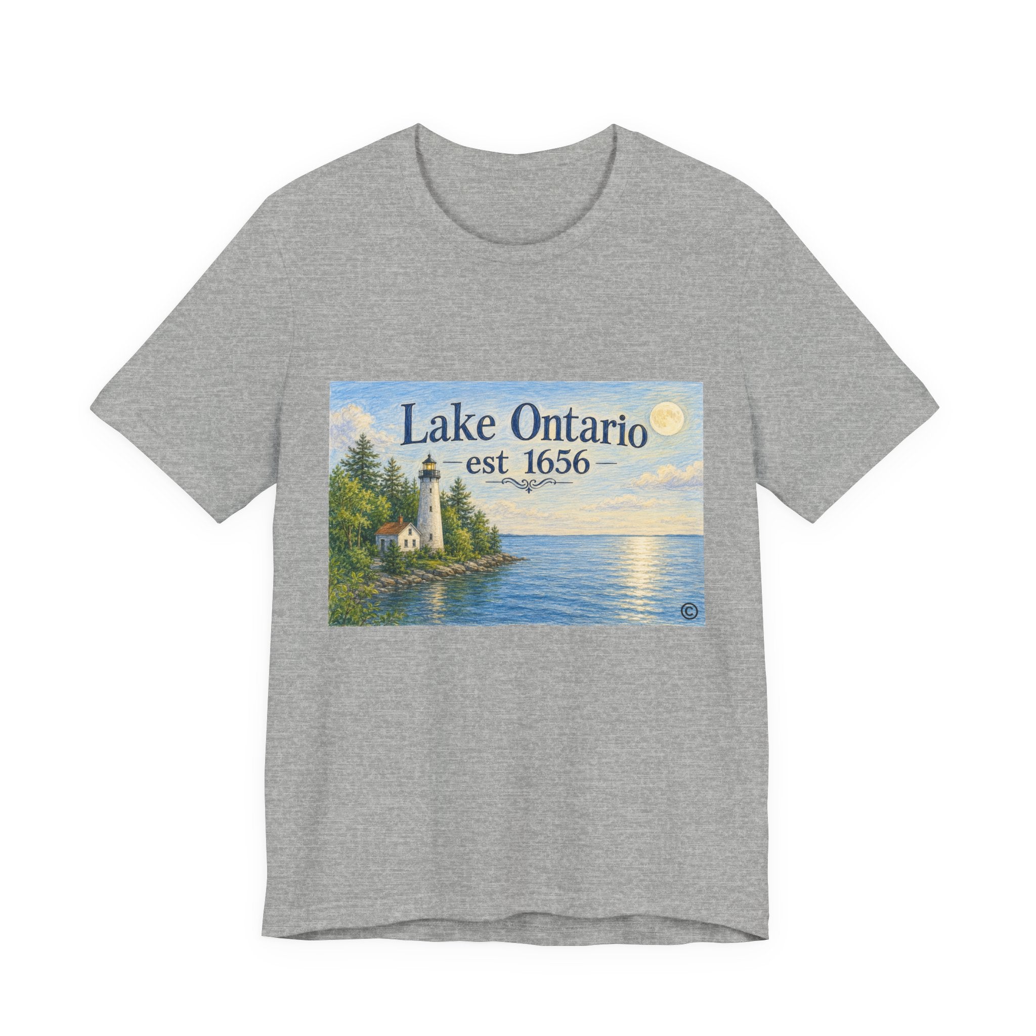 Lake Ontario Vintage Lighthouse Tee — "Lake Ontario est 1656" Graphic T-Shirt