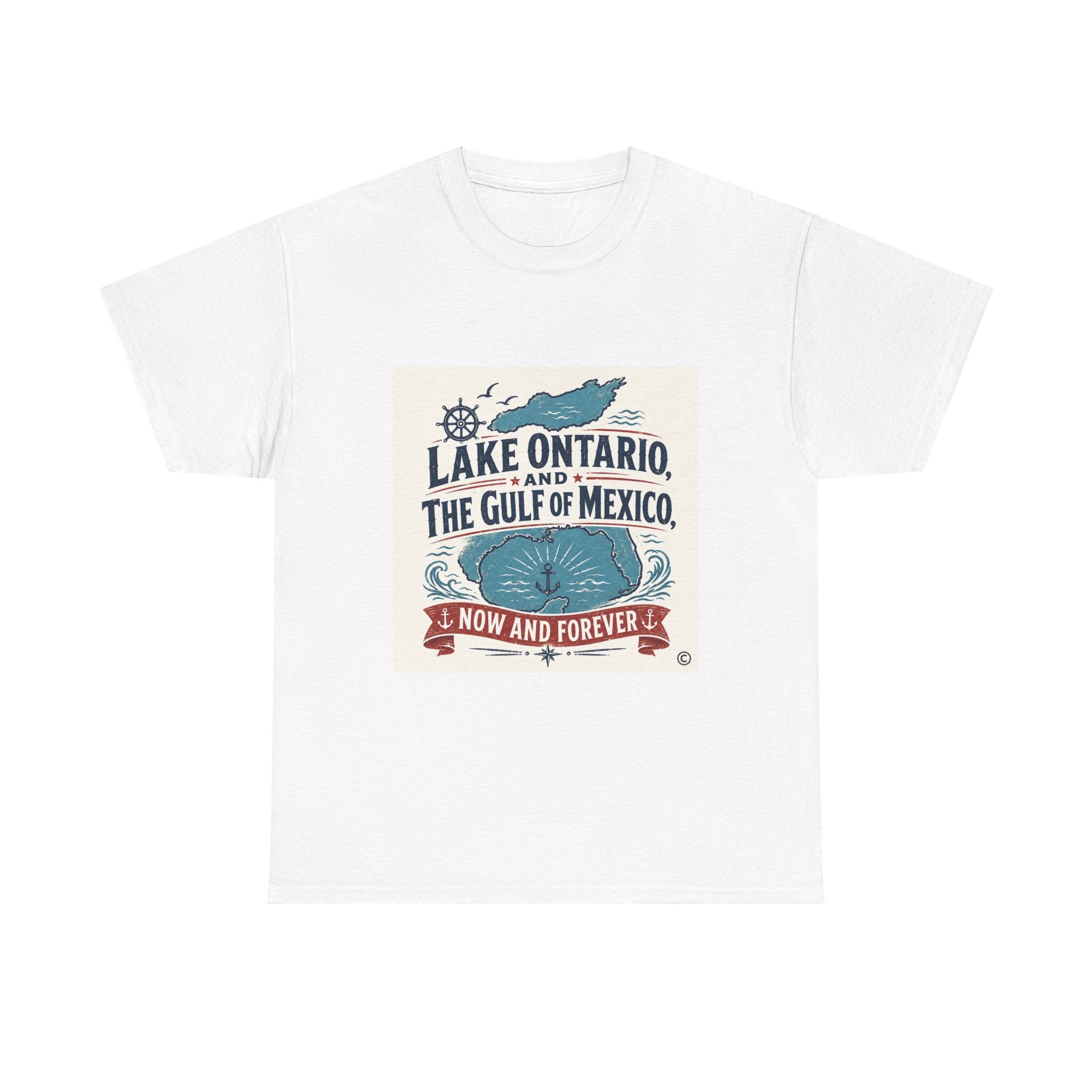 Lake Ontario & Gulf of Mexico Vintage Whale T-Shirt — 'Now and Forever' Nautical Tee