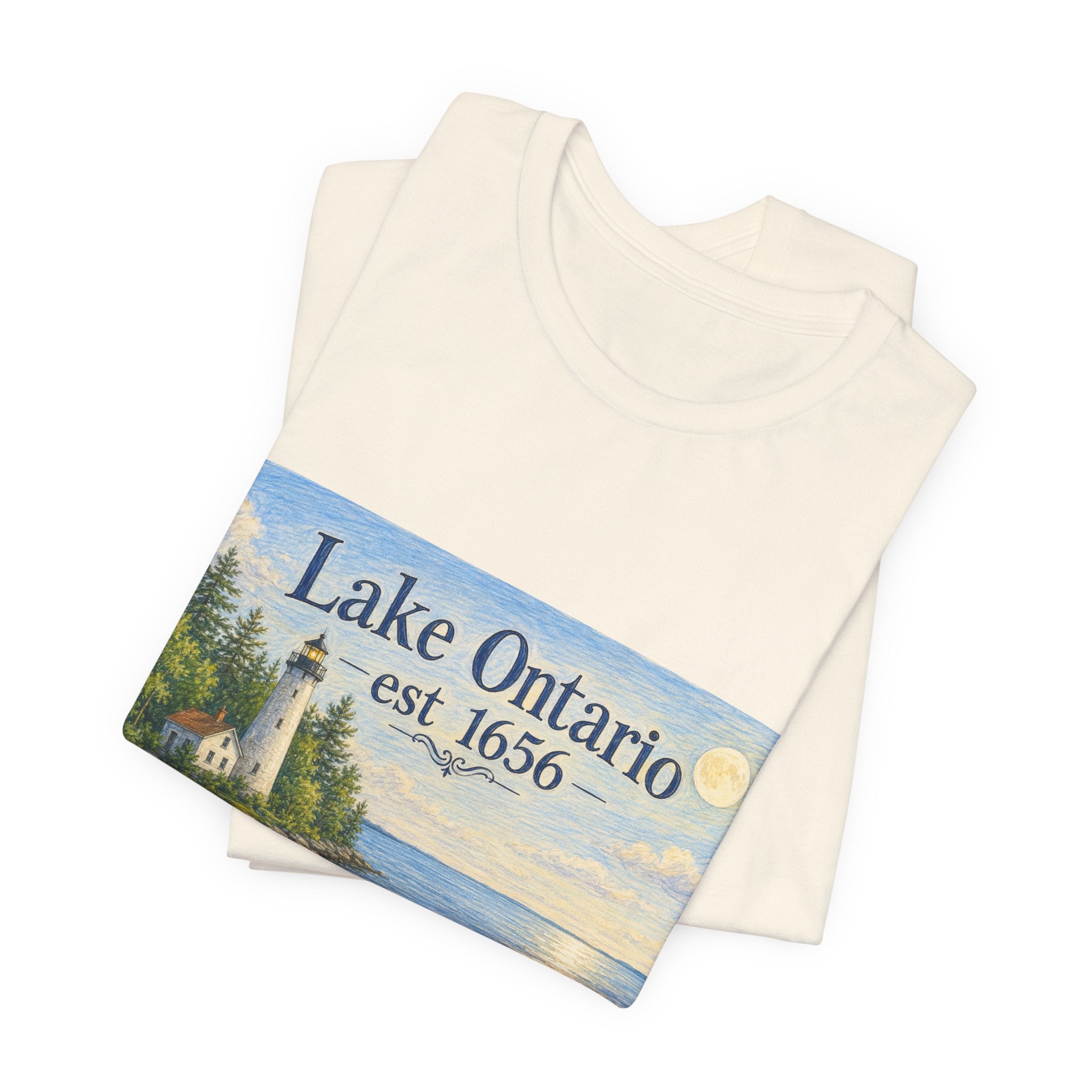 Lake Ontario Vintage Lighthouse Tee — "Lake Ontario est 1656" Graphic T-Shirt