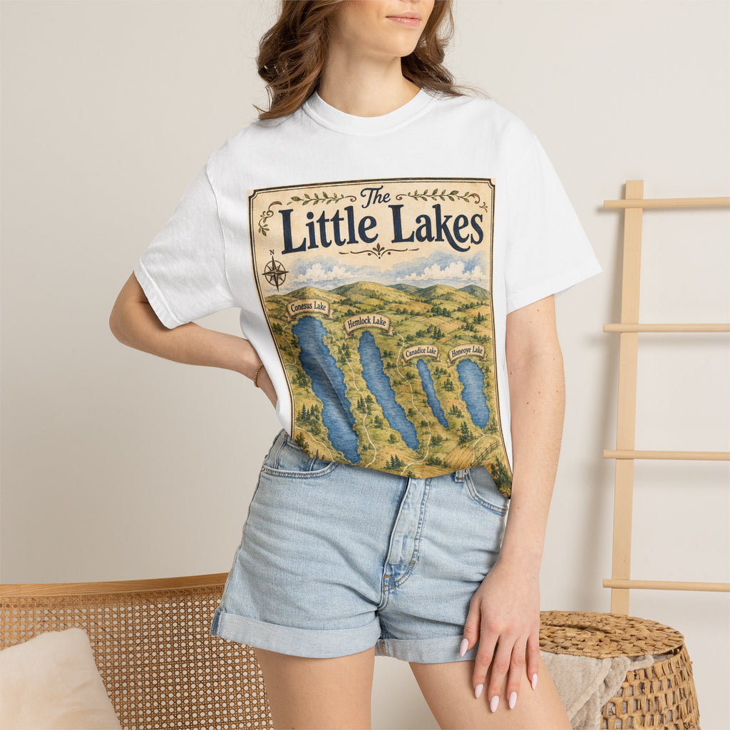 The Little Lakes Map T-Shirt — Vintage Lakes Region Graphic Tee