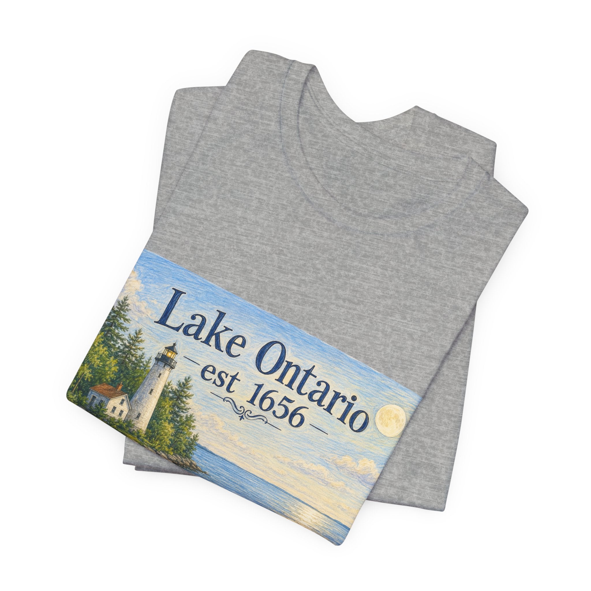 Lake Ontario Vintage Lighthouse Tee — "Lake Ontario est 1656" Graphic T-Shirt