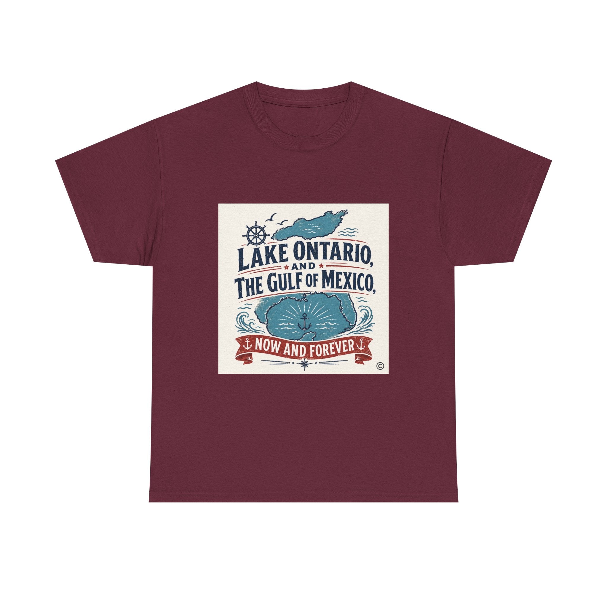 Lake Ontario & Gulf of Mexico Vintage Whale T-Shirt — 'Now and Forever' Nautical Tee
