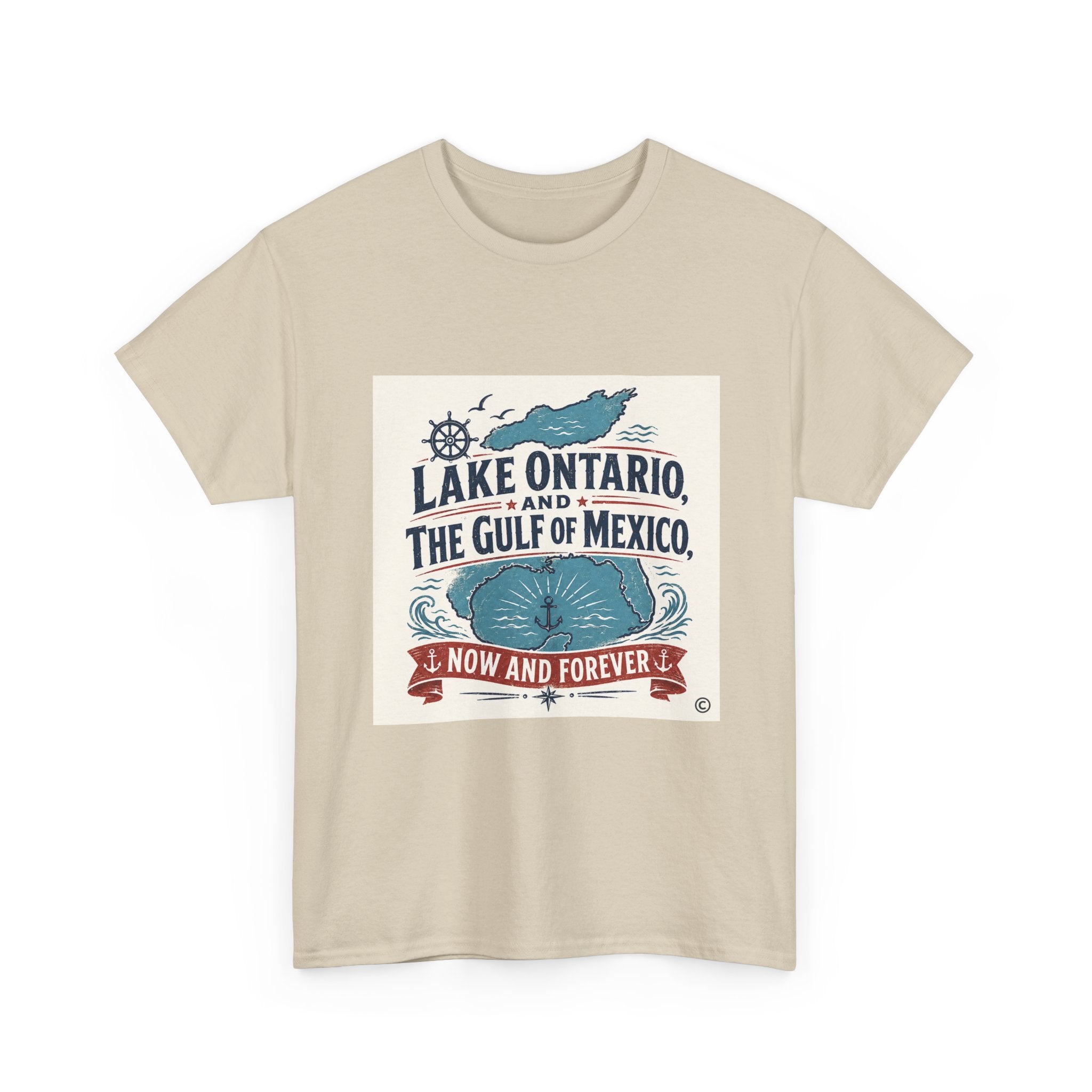 Lake Ontario & Gulf of Mexico Vintage Whale T-Shirt — 'Now and Forever' Nautical Tee