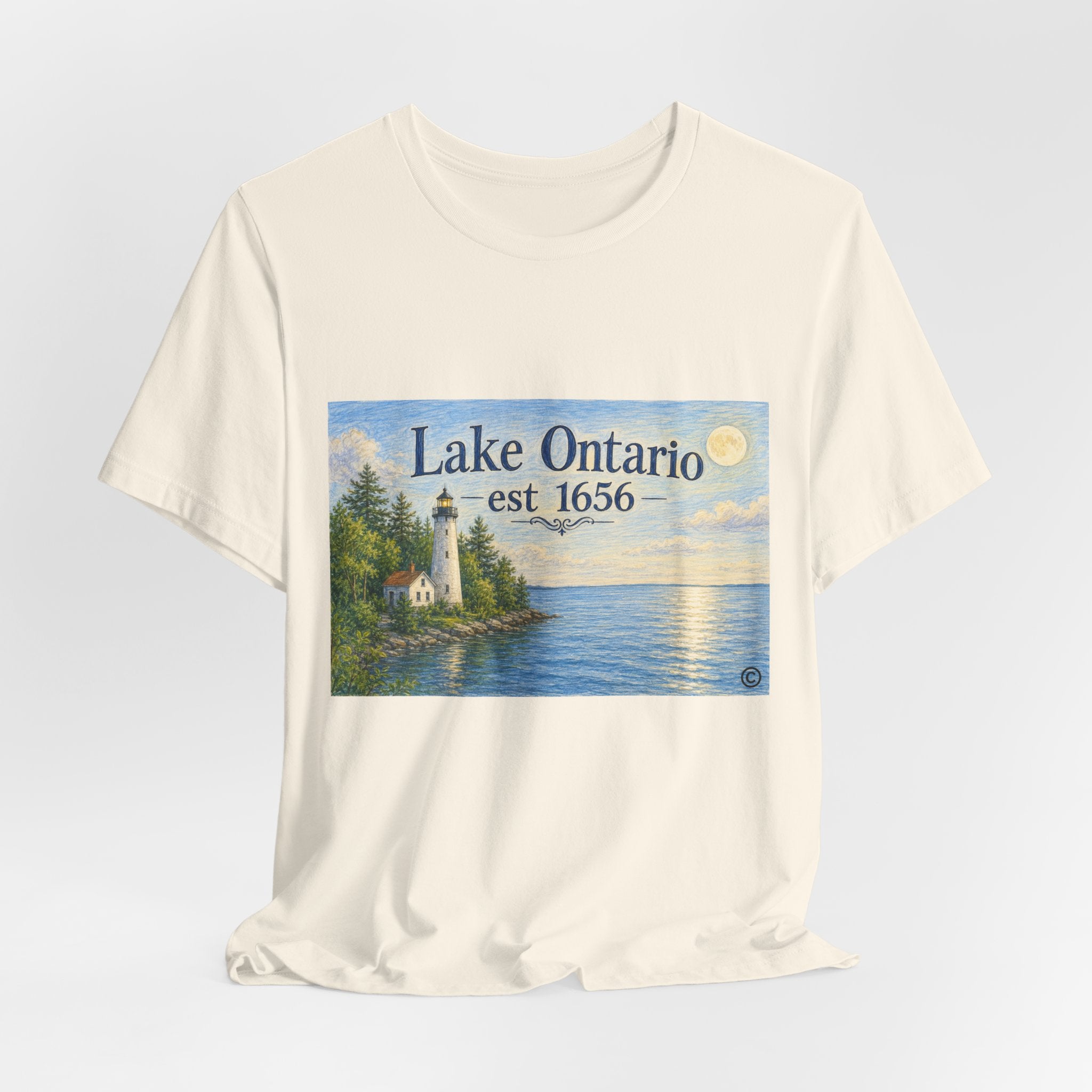 Lake Ontario Vintage Lighthouse Tee — "Lake Ontario est 1656" Graphic T-Shirt