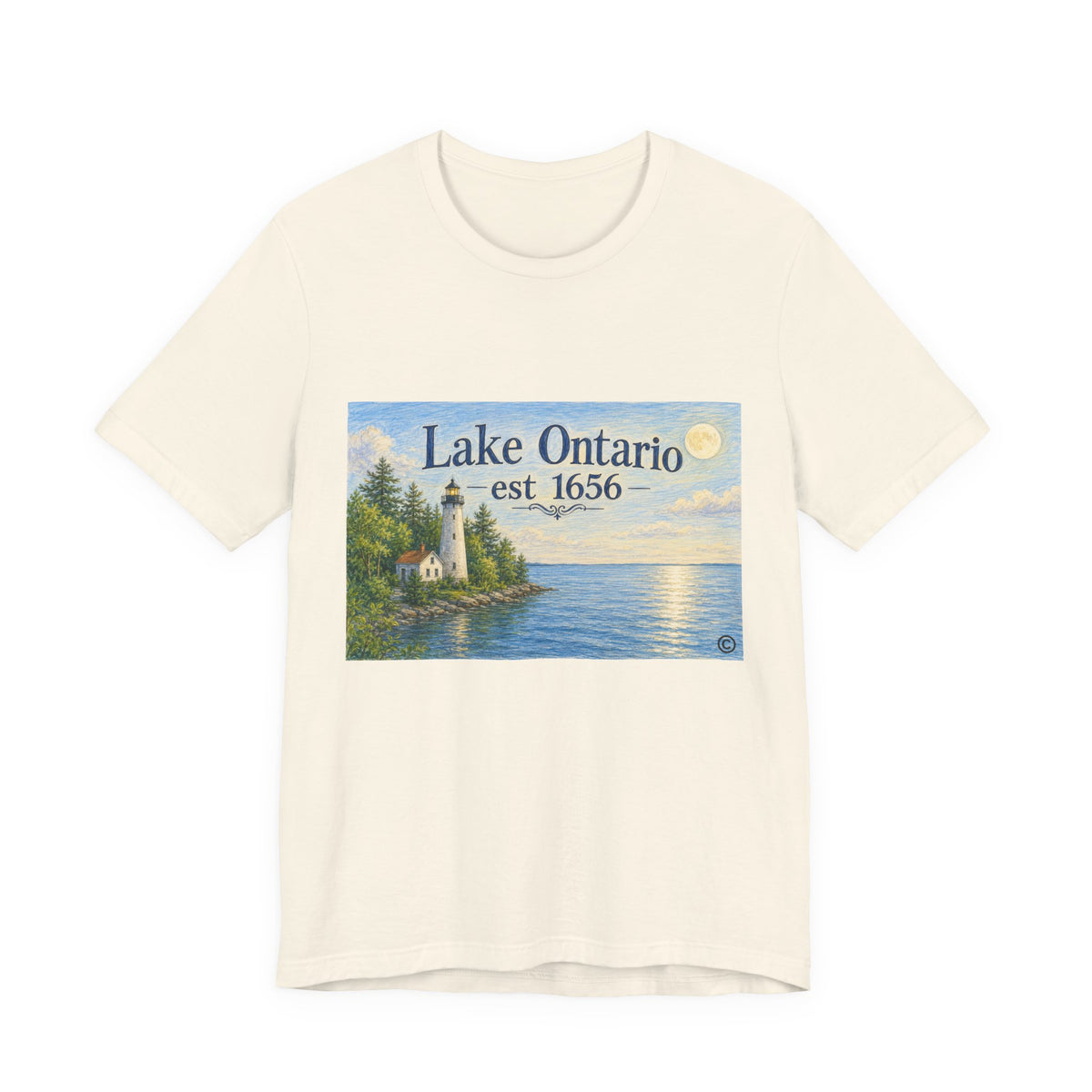 Lake Ontario Vintage Lighthouse Tee — "Lake Ontario est 1656" Graphic T-Shirt