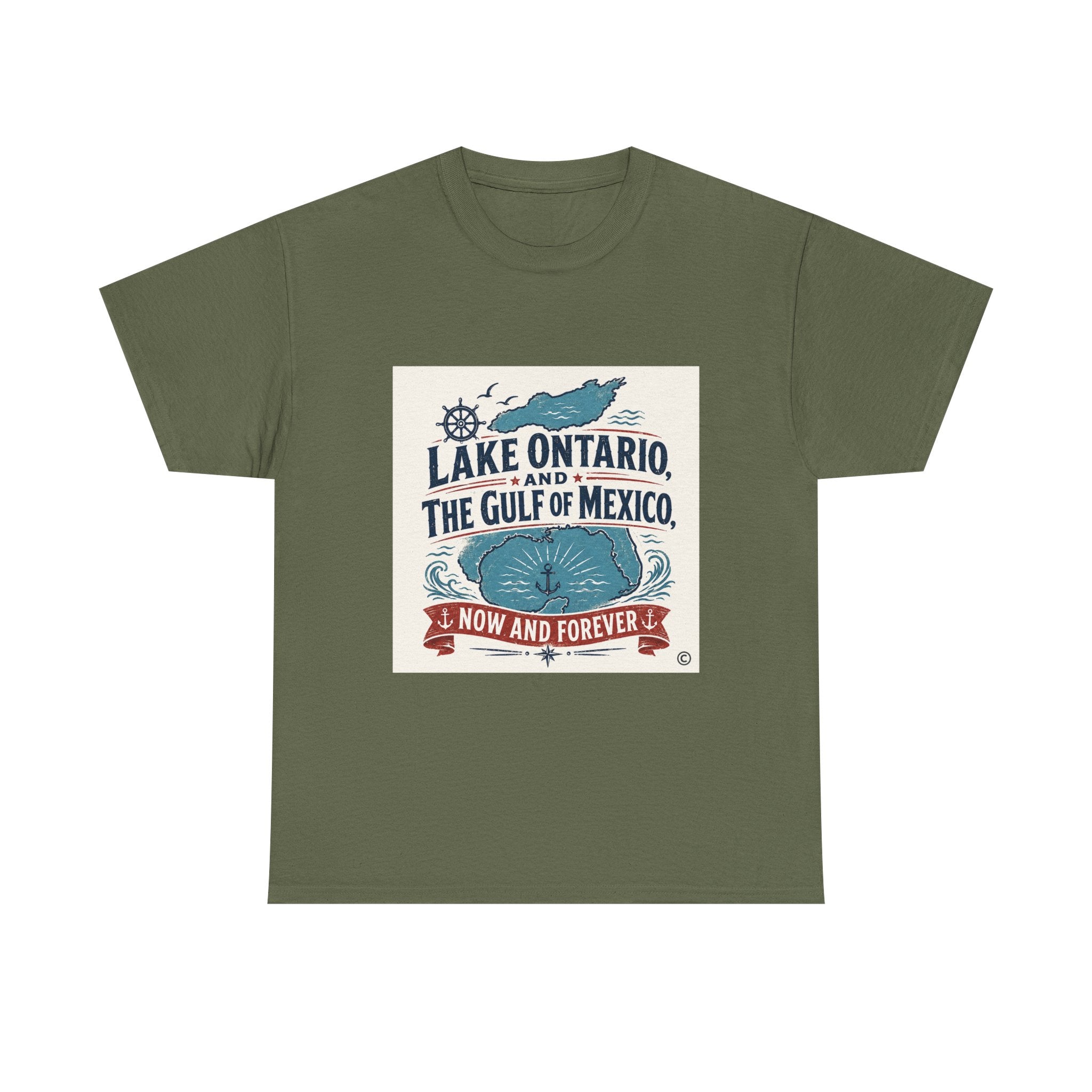 Lake Ontario & Gulf of Mexico Vintage Whale T-Shirt — 'Now and Forever' Nautical Tee