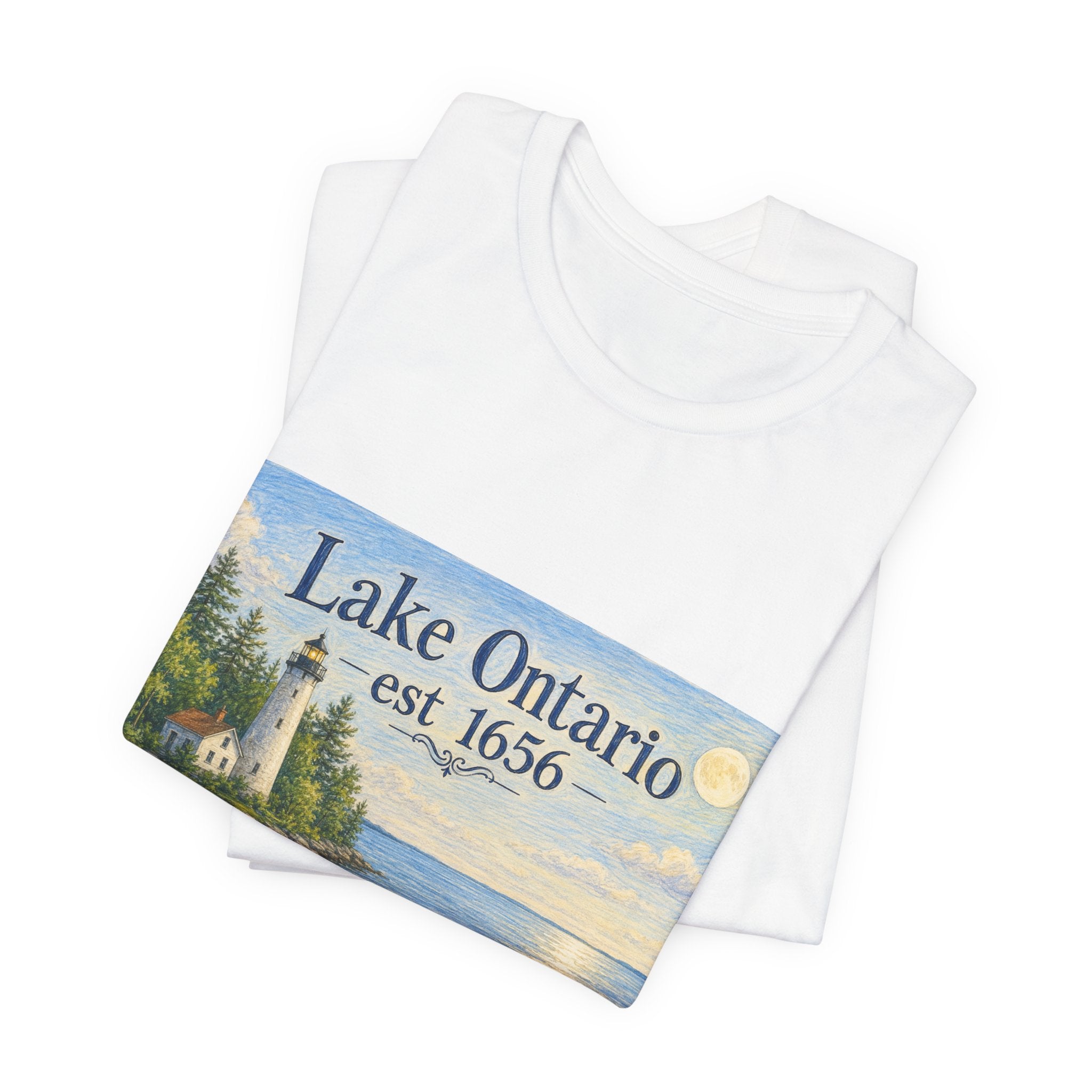 Lake Ontario Vintage Lighthouse Tee — "Lake Ontario est 1656" Graphic T-Shirt
