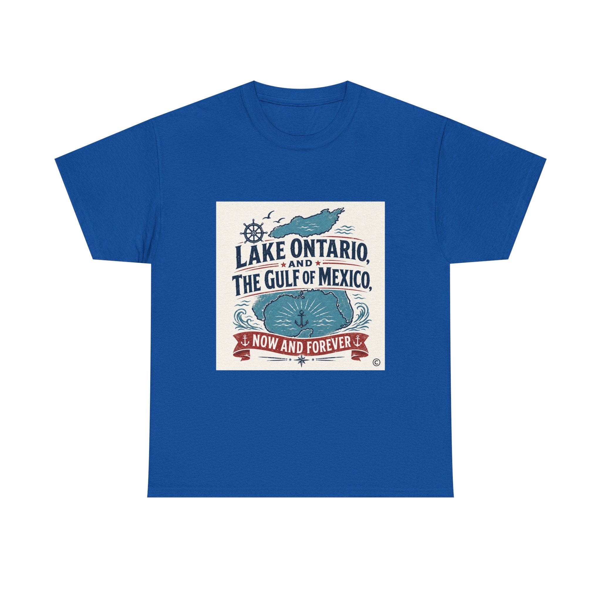 Lake Ontario & Gulf of Mexico Vintage Whale T-Shirt — 'Now and Forever' Nautical Tee