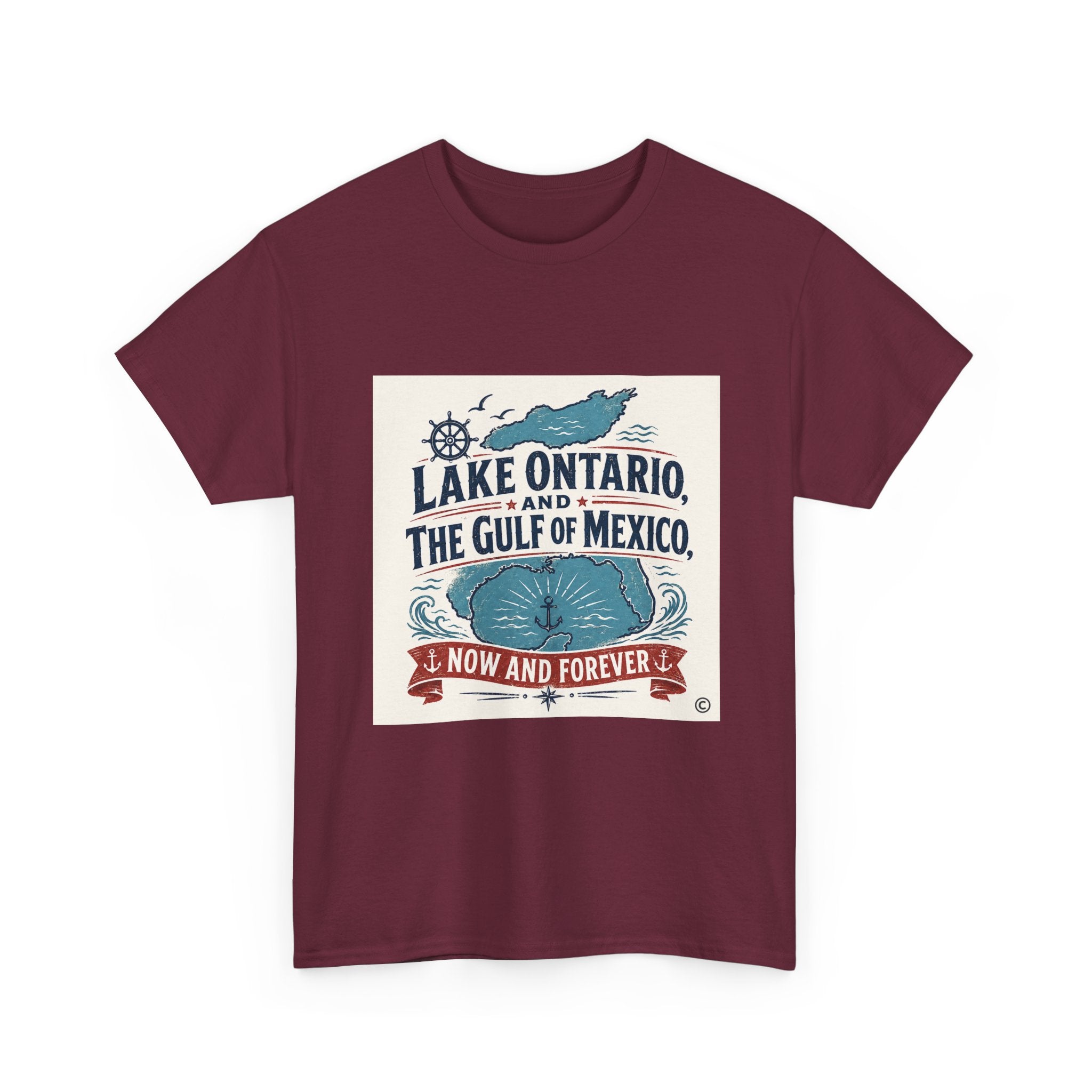 Lake Ontario & Gulf of Mexico Vintage Whale T-Shirt — 'Now and Forever' Nautical Tee