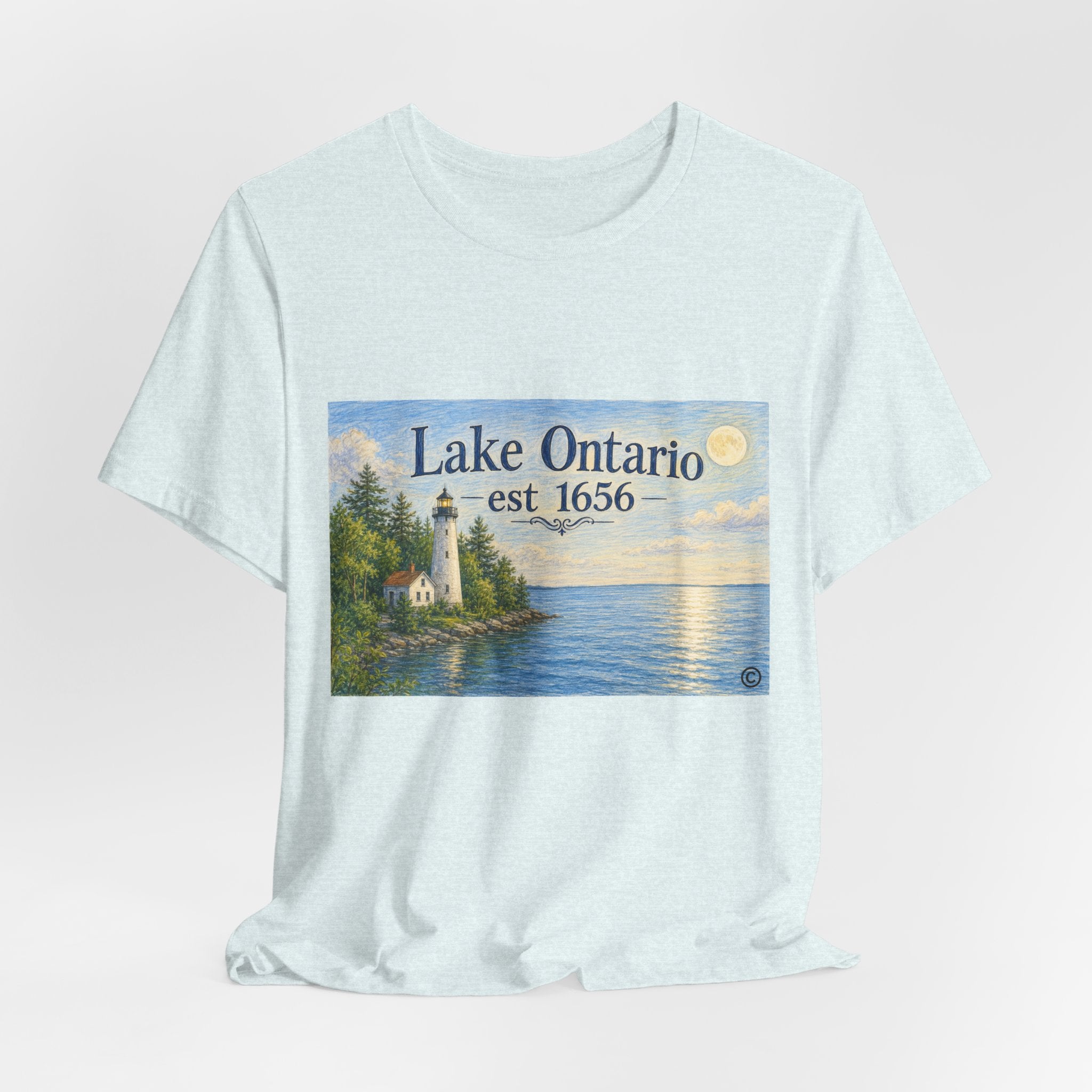Lake Ontario Vintage Lighthouse Tee — "Lake Ontario est 1656" Graphic T-Shirt