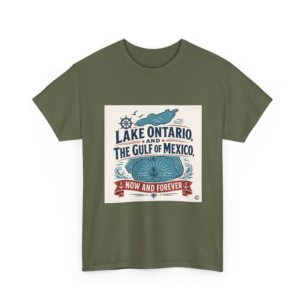 Lake Ontario & Gulf of Mexico Vintage Whale T-Shirt — 'Now and Forever' Nautical Tee