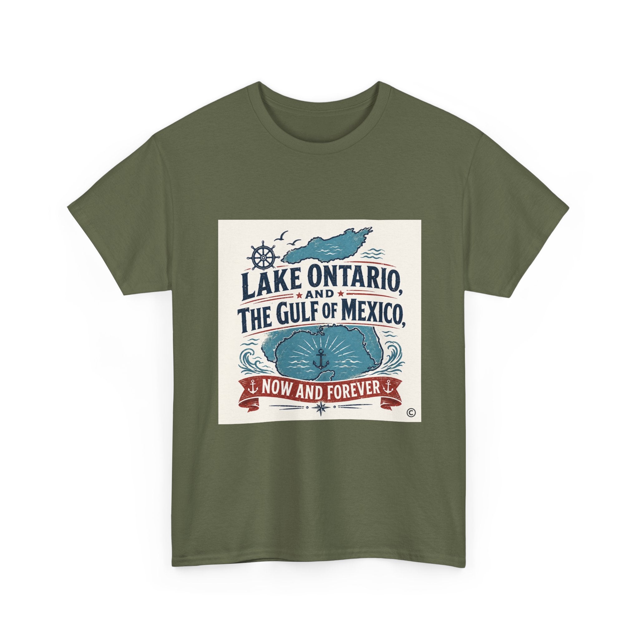 Lake Ontario & Gulf of Mexico Vintage Whale T-Shirt — 'Now and Forever' Nautical Tee