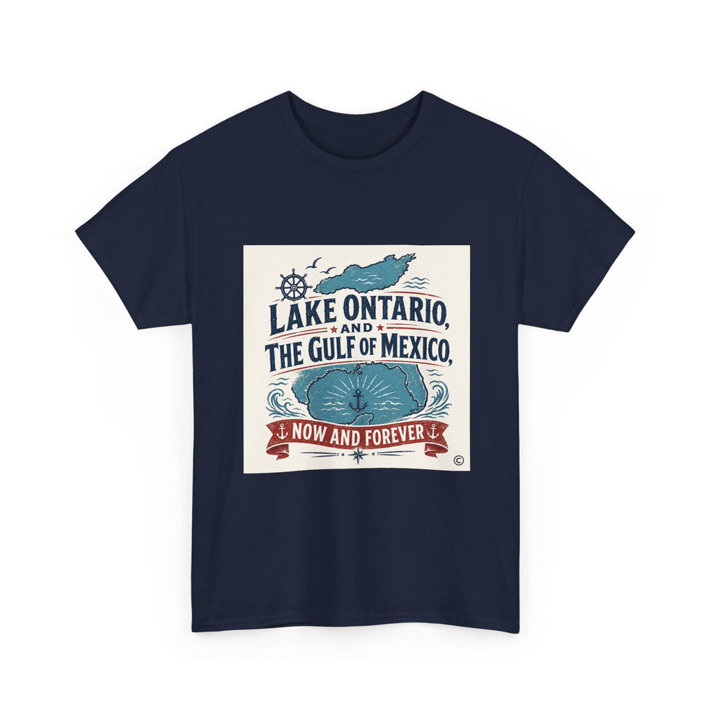 Lake Ontario & Gulf of Mexico Vintage Whale T-Shirt — 'Now and Forever' Nautical Tee
