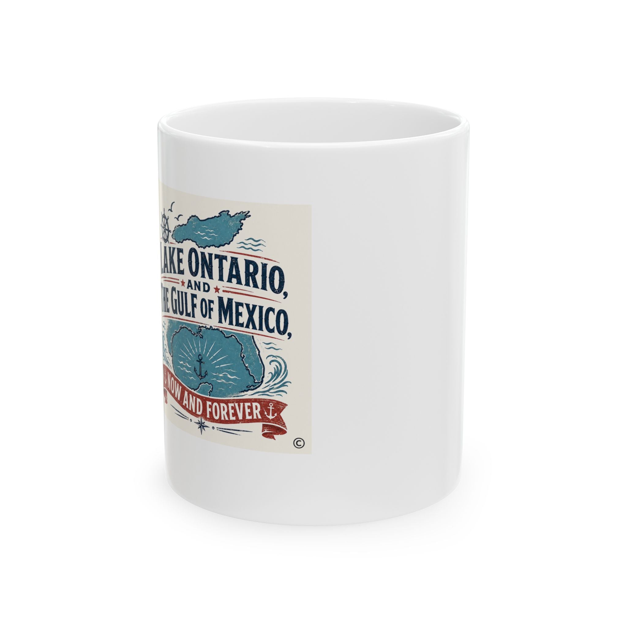 Great Lakes to Gulf Travel Mug – 'From Lake Ontario to the Gulf of Mexico' Ceramic Coffee Cup
