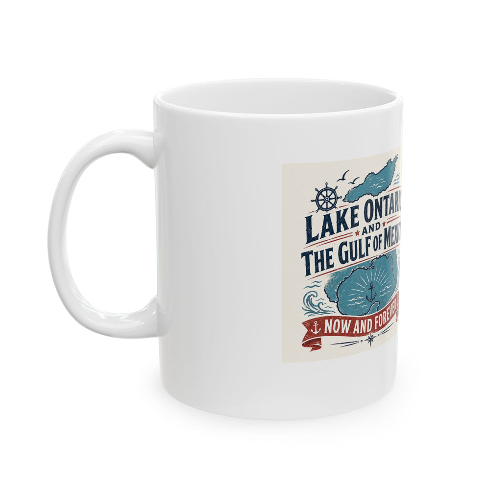 Great Lakes to Gulf Travel Mug – 'From Lake Ontario to the Gulf of Mexico' Ceramic Coffee Cup