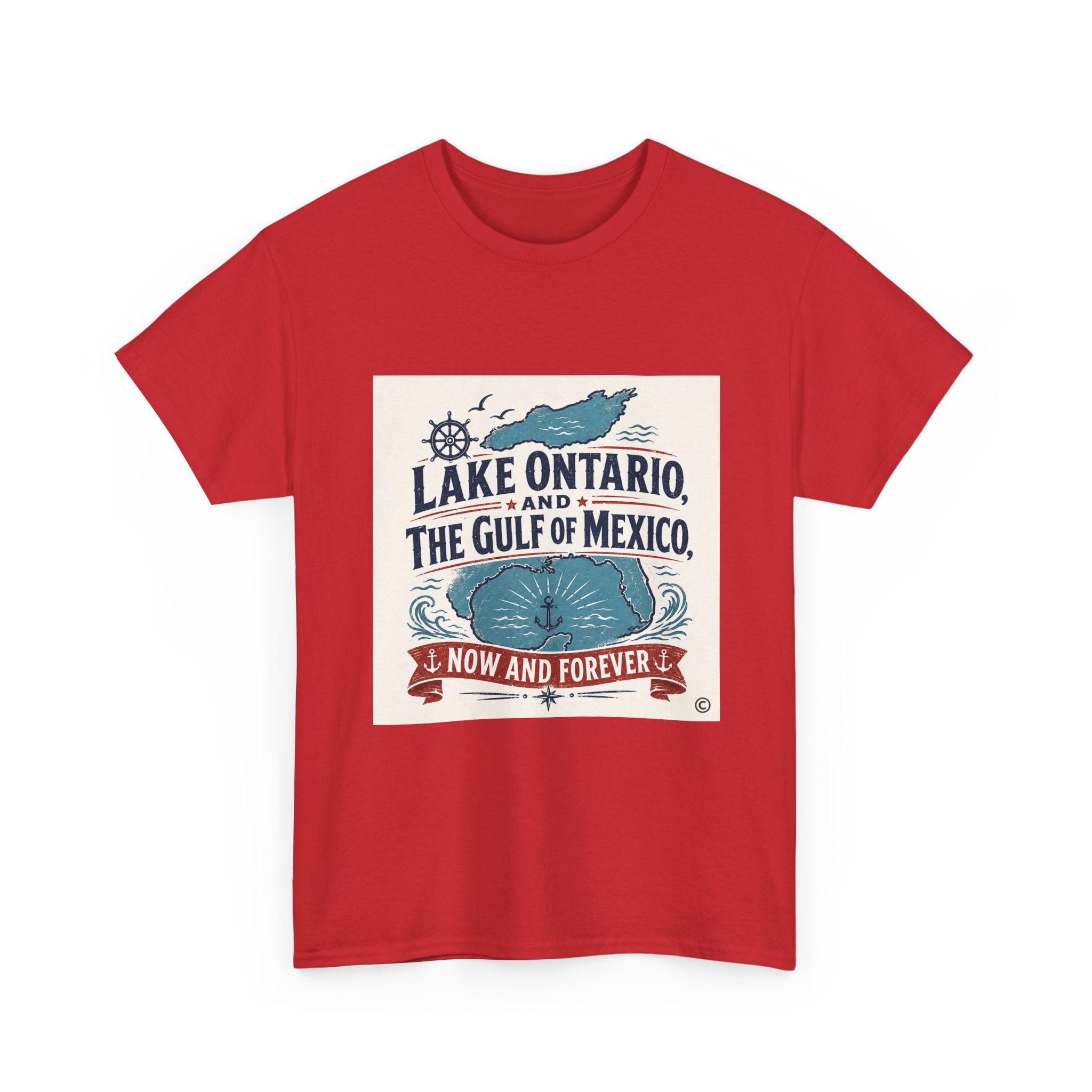 Lake Ontario & Gulf of Mexico Vintage Whale T-Shirt — 'Now and Forever' Nautical Tee