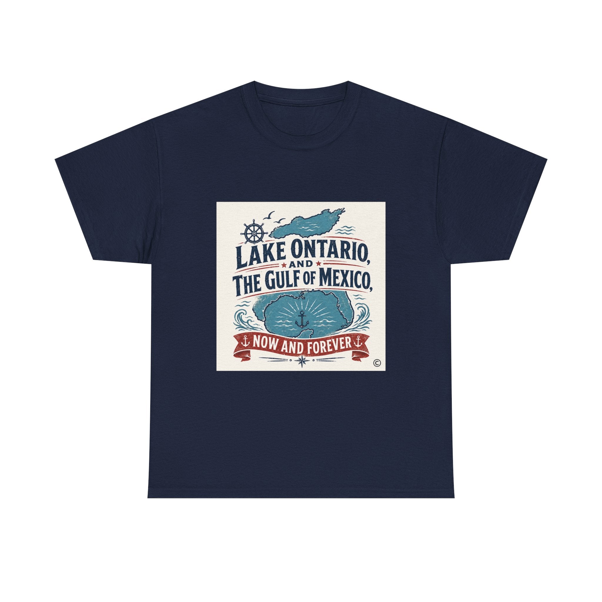 Lake Ontario & Gulf of Mexico Vintage Whale T-Shirt — 'Now and Forever' Nautical Tee
