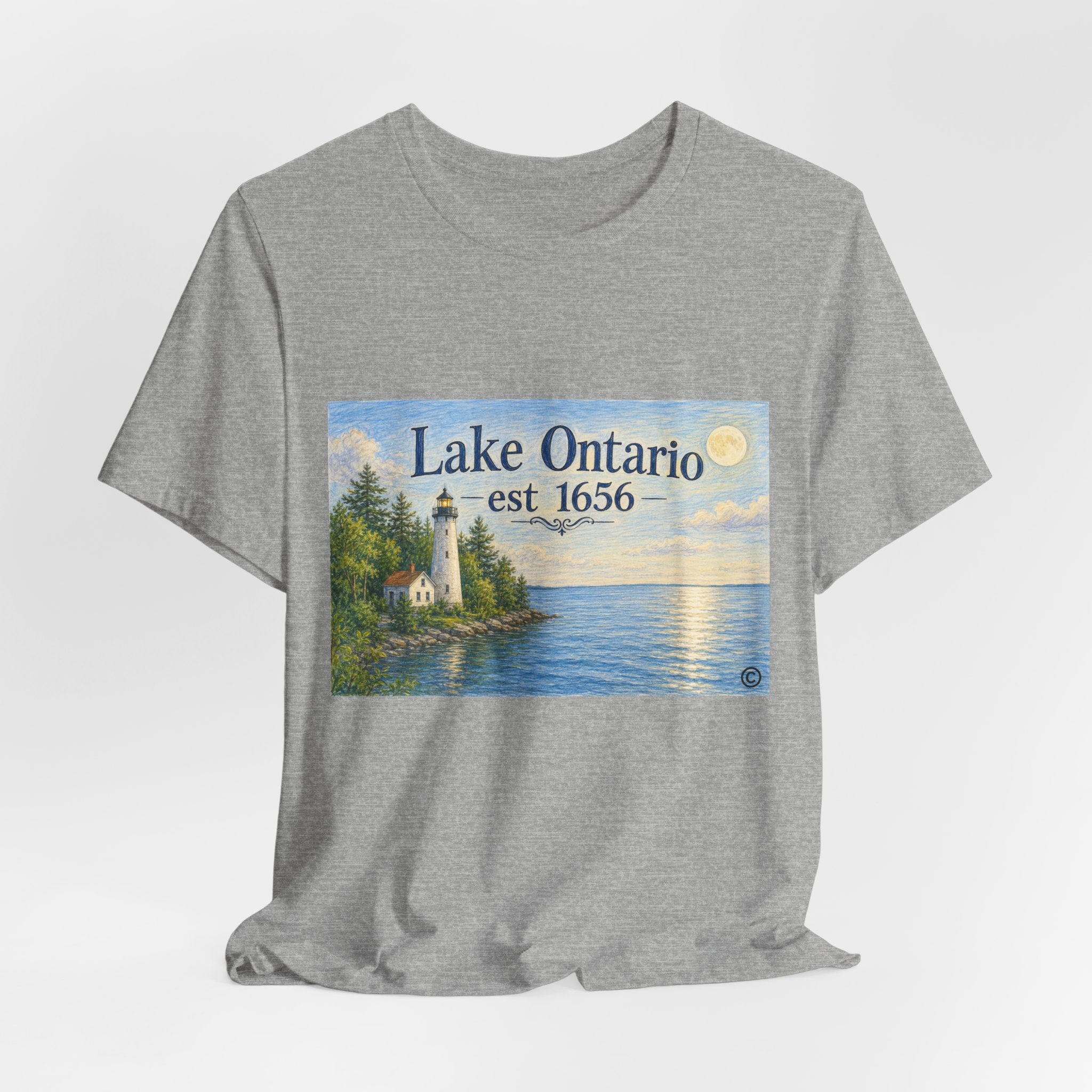 Lake Ontario Vintage Lighthouse Tee — "Lake Ontario est 1656" Graphic T-Shirt