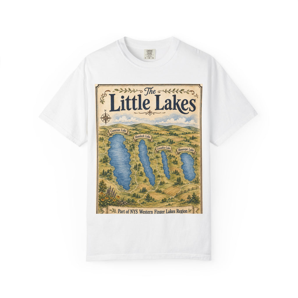 The Little Lakes Map T-Shirt — Vintage Lakes Region Graphic Tee